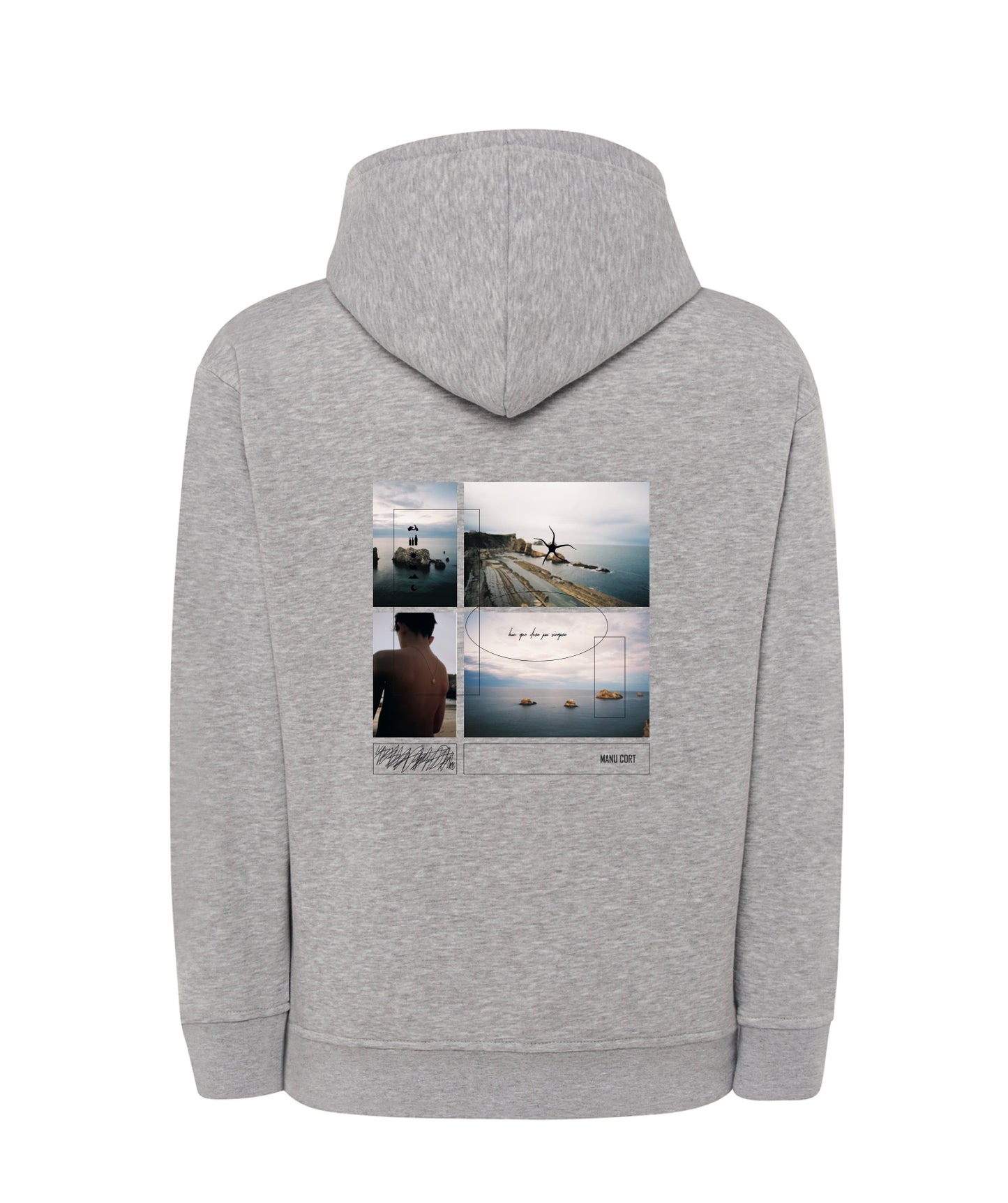 Hoodie Gris Jaspeado Manu Cort